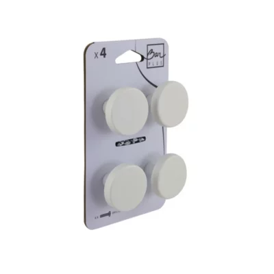Lot 4 boutons de meuble rond blanc Ø4cm