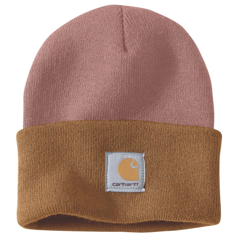 BONNET BICOLORE MARRON ROSE TU