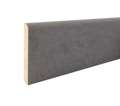 Plinthe arrondie MDF revêtu papier gris béton 240 x 8 cm, ép.14 mm