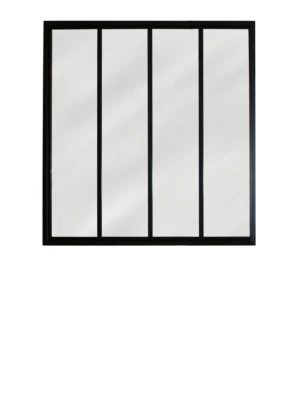 Verrière acier noir 4 vitrages opales H.105 x l.109 cm