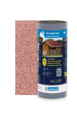 Bardeau rouleau bitume adhésif Lizy Garden rouge H.0,5 X L.5m Soprema