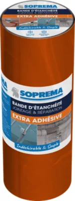Bande d'étanchéité Extra Adhésive Soprema terre cuite 30cm x 5m, ép. 0.6mm