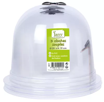 Cloche à salade Jany Ø 25 cm x H. 19 cm transparent vendue par 3 pièces