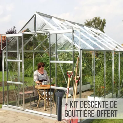 Serre en verre Lams Laurus aluminium naturel 9,70m²