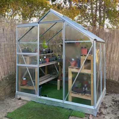 Serre en verre Lams Allium alu naturel 2,50m²