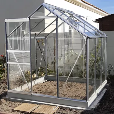 Serre en verre Lams Allium aluminium naturel 3,70m²