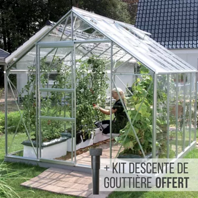 Serre en verre Lams Carvi aluminium naturel 8,10m²