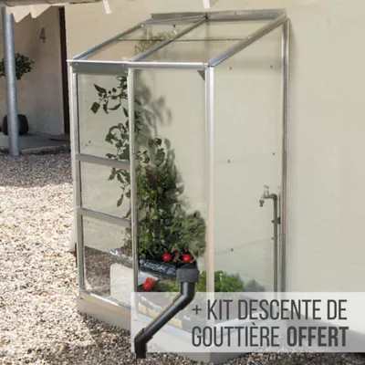 Serre en verre Lams Melissa aluminium naturel 0,90m²