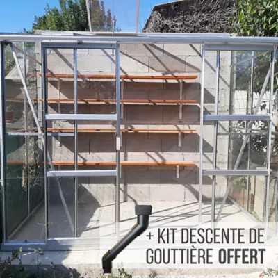 Serre en verre Lams Melissa aluminium naturel 3,30m²