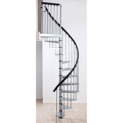 Escalier hélicoïdal métal Industria galva Ø125 cm 14 marches acier galvanisé brut