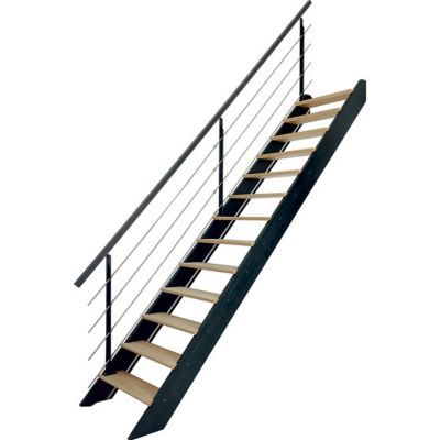 Escalier droit bois Spark Led 13 marches chêne