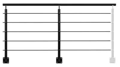 Pack garde-corps Opaluminium noir pose en applique 2m
