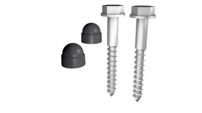 Tirefond Ø10 x 80 mm Prestio pour sol bois avec capuchon anthracite Kordo, lot de 2