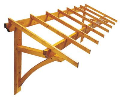 Kit auvent bois Firenze porte de garage 325 x 120 cm