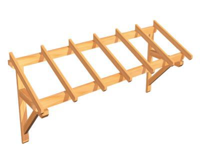 Auvent bois porte de garage 310 x 100 cm