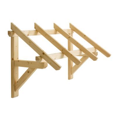 Auvent bois porte d'entrée 150 x 80 cm