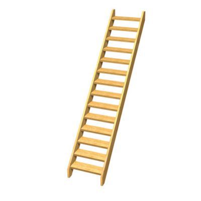 Escalier droit bois BURGER Normandie l.80 cm 14 marches hêtre