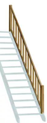 Rampe balustre rectangle hêtre escalier droit