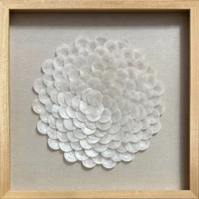 Vitrine décorative Nacre blanc L.80 x l.80 cm