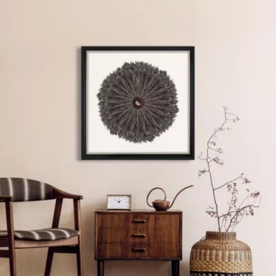 Vitrine décorative Plumes grises L.60 x l.60 cm