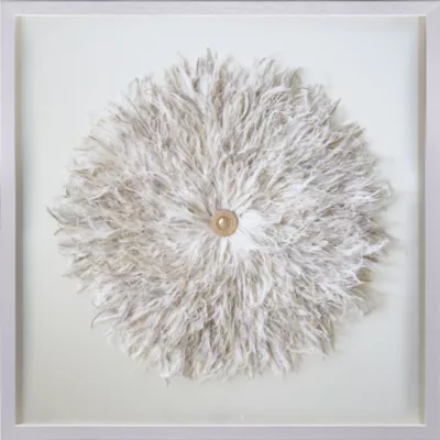 Vitrine décorative Plumes blanches L.60 x l.60 cm