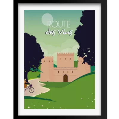 Image encadrée Route des vins l.40 x H.50 cm