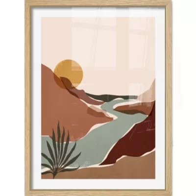 Image encadrée vallée du désert beige et terracotta l.33 x H.43 cm CM creation