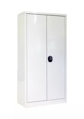 Armoire haute métal gris clair