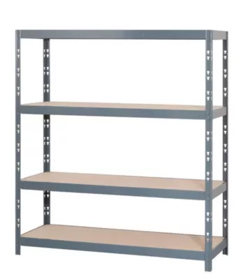 Étagère XL 4 plateaux H. 185 cm x L. 200 cm métal et bois