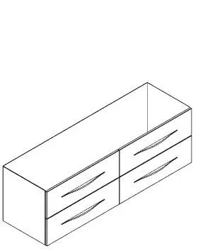 MEUBLE BENTO DBLE VASQ 150X51 4T. 1792361