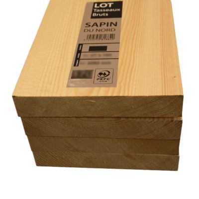 Planche en sapin brut noueux 22 x 100 mm L.2,4 m