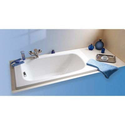 Image principale de Baignoire rectangulaire Allibert Flavis L.120 x l.70 x H.42 cm en Toplax coloris blanc avec pieds