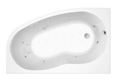 Baignoire balnéo asymétrique angle droit 160 x 100 cm Allibert Dolcea Elba Duo