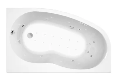 Baignoire balnéo asymétrique angle gauche 160 x 100 cm Allibert Dolcea Elba Duo