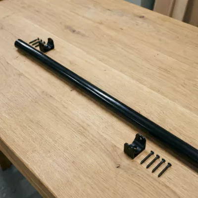 Tringle de penderie ronde acier noir Ø2,5 x 150 cm