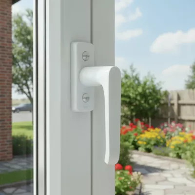 Crémone fenêtre 1/2 baton aluminium blanc