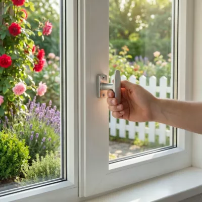 Crémone fenêtre baton Leria aluminium argent