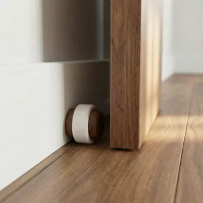 Butoir de porte protection mural Diall coloris Noyer