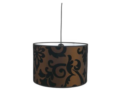 Abat-jour tambour Colours Damass noir l.35 x H.24 cm