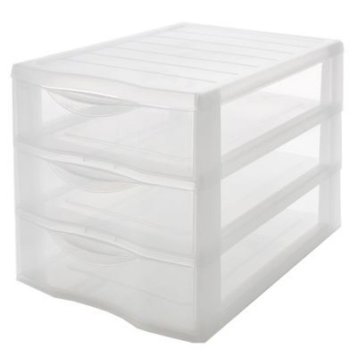 Tour de rangement 3 tiroirs en plastique Klic