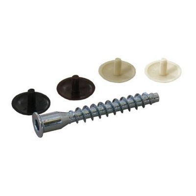 4 vis d'assemblage et caches acier zingué Diall Ø5 x l.50 mm