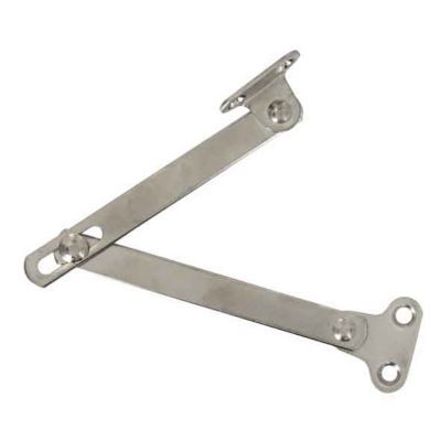 2 Compas coulisseaux avec arrêt droite/gauche acier nickelé L. 150 mm x l.10 mm