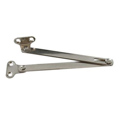 2 Compas coulisseaux avec arrêt droite/gauche acier nickelé L.200 mm x l.10 mm