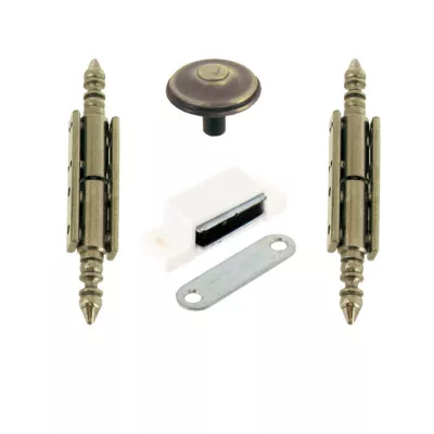 Kit ameublement vieux laiton patiné, lot de 2
