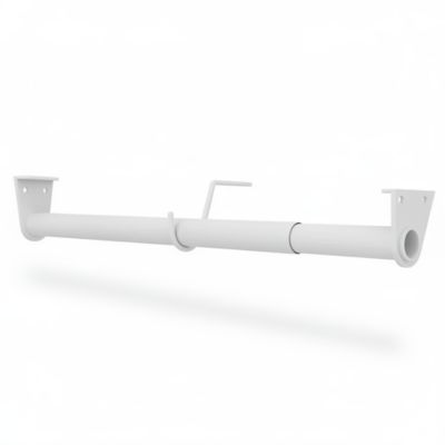 Tringle de penderie télescopique aluminium blanc Ø2,5 cm de 110 à 200 cm avec support
