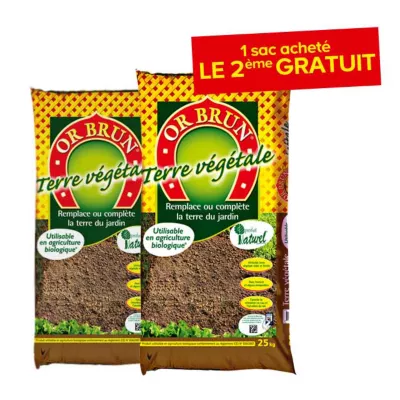 Terre végétale 25kg + 1 sac gratuit