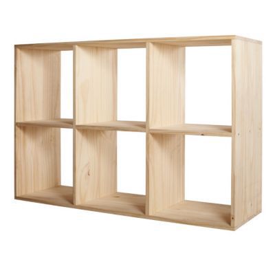 Étagère modulable 6 cubes pin Mixxit
