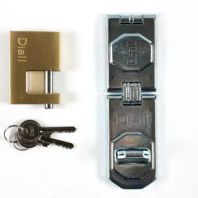 Moraillon acier + Cadenas rectangulaire 63 mm Diall