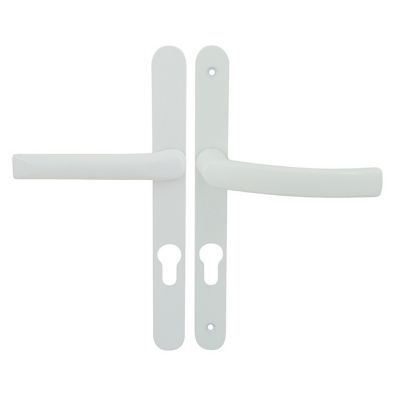 Ensemble poignées de porte plaque étroite saillie reduite Colours Dai blanc