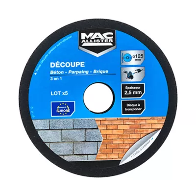 Disque pour la découpe du béton Mac Allister Ø125 x 2,5 mm, 5 pièces